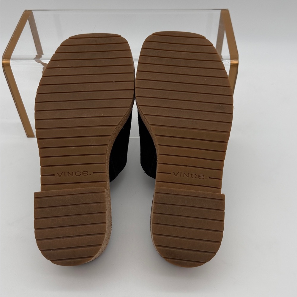 Vince Maddy-B Suede Platform Slides Mule Sandal Black - Picture 8 of 13